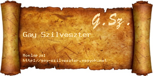 Gay Szilveszter névjegykártya